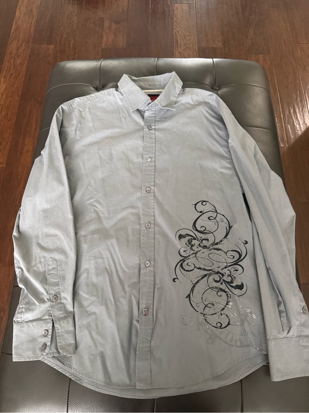 Drill clothing company Men's Light Gray Casual Graphic design Button-Down Shirt
